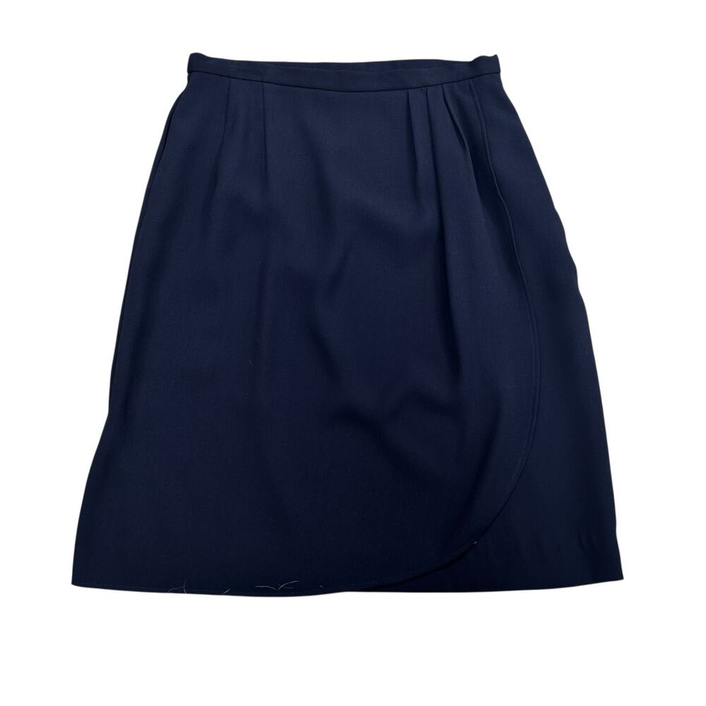 Vintage NWT Pendleton Classic Solid Navy Pleated Skirt Womens 10